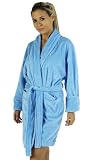 Solid Terry Loop Bathrobe, 100% Cotton Terry Cloth, Short, Lt. Blue, One Size