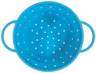 Silicone Collapsible Colanders Strainer Set Colour Blue - Size L - M - S + Free Tupperware Square A-way 250ml