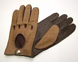 Produkt-Bild: Herren Lederhandschuhe Autohandschuhe aus Hirschleder zweifarbig sand / dunkelbraun, 1 Paar, Gr&ouml;&szlig;e 9