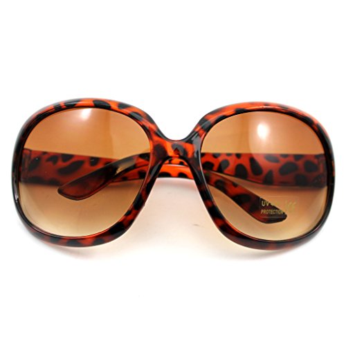 HuntGold 1X Lady Girl Popuplar Graceful Sunglasses Retro Vintage Big Frame Goggles Shades Eyeglass(leopard)