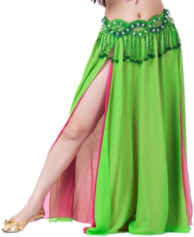 Sexy Belly Dance Dancing Skirt Chiffon Belly Dancing Costume Set + 2 Side Slits