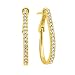 14K Yellow Gold 1/4 ct. Diamond Hoop Earrings