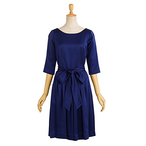 Classic Donna クラシックダーナ イタリア製シルク シフォンドレス 【ロイヤルブルー9号】