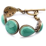 Lucky Brand Turquoise Color Howlite Gold-Tone Link Bracelet, 7.5