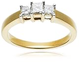14k Yellow Gold Princess-Cut 3-Stone Diamond Ring (1/2 cttw, I-J Color, I1-I2 Clarity), Size 6