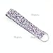 Doliphine Sakura Print Wristlet Fabric Lanyard Key Fob Key Chain for ID Badge Holder/Key/purse (Purple)
