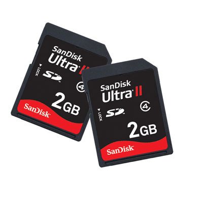 SanDisk SDSDH2-002G-A11 2 x 2GB Ultra II SD Multipack Card (Black)