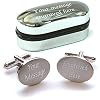 Personalised Chrome / Satin Cufflinks with Personalised Chrome Presentation Case