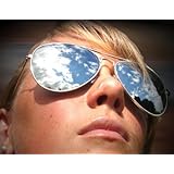 RealGLASS Aviator 70's Style Classic Full Mirror Chrome Silver Sunglasses with Genuine Distortion Free Glass Lens