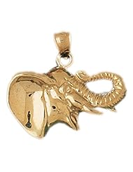 Dazzlers Solid 14k Gold Elephant Head Charm Pendant Available in three colors from jewelsberry (weights: 4.8 grams only)