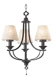 Belmont Three light Chandelier, 2 SHADES, OILRUBBEDBRONZE - B000S6CQO4