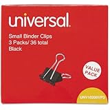 Universal Small Binder Clips Black/Silver, 144 Each (10200VP)