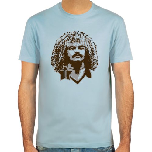 T-Shirt Carlos Valderrama ::: Farbauswahl: skyblue, sand oder weiß ::: Fußball-Kult