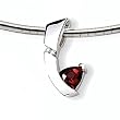 Garnet and Diamond Sterling Silver Slide on 16" Cubetto 3mm Chain