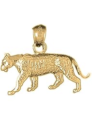 Gold-Plated 925 Sterling Silver Tiger Pendant
