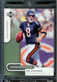 2005 Upper Deck Foundations Football Card # 19 Rex Grossman Chicago Bears - Mint Condition - In Protective Display Case !