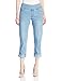 SLIM-SATION Women's Wide Band Pull-on Boyfriend Cuffed Denim Crop