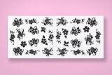 Sticker 3D Schwarz Blüten
