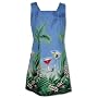 Floating Martini (Original Print) Square Neck A-Line Hawaiian Aloha Short Tank Dress in Royal Blue - Regular and Plus Size