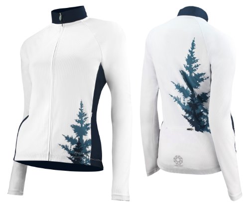 External hard drive:Pactimo Women's Lookout Long Sleeve Cycling Jersey,Antique White/Blue Nights,Large