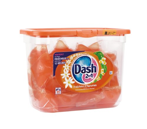 DASH Lessive Liquide Eco-doses Fraicheur d'agrumes 22 doses - 3 boites (66 doses) DASH Lessive Liquide Eco-doses Fraicheur d'agrumes 22 doses - 3 boites (66 doses)