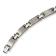 Brushed and Polished Titanium and Diamond Bracelet - 8.5 Inches