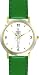 Skeleton No.2 - WATCHBUDDY® DELUXE TWO-TONE THEME WATCH - Arabic Numbers - Green Leather Strap-Size-Children's Size-Small ( Boy's Size & Girl's Size )