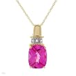 Necklace With 5.26ctw Diamonds and Created Sapphire in Yellow Gold Length 18in