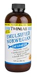 TwinLab Cod Liver Oil, Emulsified Norwegian, Orange, 12 Ounces (Pack of 3)