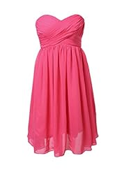 Strapless Chiffon Knee Length Sweetheart Bridesmaid Dress/Prom Dress/Wedding Party Dress 