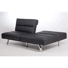 Lounge Schlafsofa Klappsofa Sofa Zelos, superbreite Liegefl�che 110 cm, mittig klappbar - schwarz