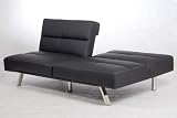 Lounge Schlafsofa Klappsofa Sofa Zelos, superbreite Liegefl�che 110 cm, mittig klappbar - schwarz