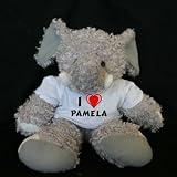 Plush Elephant (Slowpoke) toy with I Love Pamela