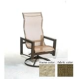 Keys Aluminum High Back Sling Swivel Rocker With Saddle Frame And C0601 Fabric