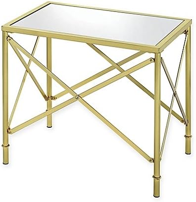 Donny Osmand Rectangle Brushed Brass Accent Table