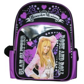 Hannah Montana Backpack Large Black Purple by Hanna Montana