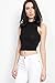 TheMogan Women's High Mock Neck Crop Tank Top Sleeveless Cropped Tee T-Shirt