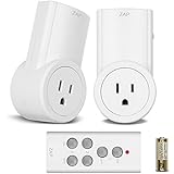 Etekcity Wireless Remote Control Electrical Outlet Switch for Household Appliances, White (Learning Code, 2Rx-1Tx)