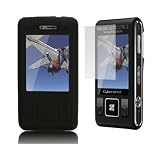 Shop4accessories Accessory Bundle: Screen Protector (with MicroFibre Cleaning Cloth) & Slim Black Silicone Skin Tough Rubber Case for the Sony Ericsson C905 Mobile Phone!