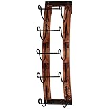 5-bottle Rustic Vineyard Aged Wood Slates Hanging Wine Rack