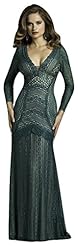 V-neck Beaded Keyhole Lace Polyester Long Sleeves  Dress