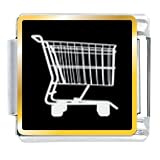 Shopping Cart Food Italian Charms Bracelet Link