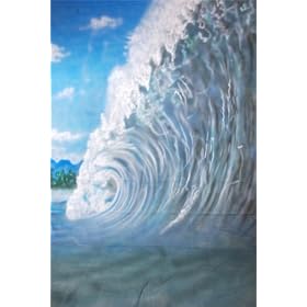 10'x20' Club Surfers Wave Muslin Background Backdrop