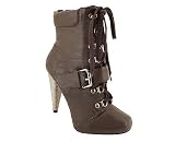 STUD HEEL LACE-UP BOOT