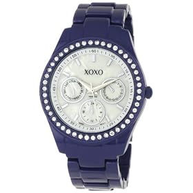 XOXO Womens XO5299A Rhinestone Accent Dark Blue Enamel Bracel