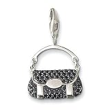 Thomas Sabo Handbag Black Charm, Sterling Silver