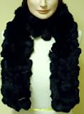 Imported Black Color Four Strand Luxurious Rabbit Fur Scarf for Women and Teens