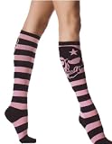 Lycra acrylic striped woven skull knee highs