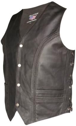 Men's AL2206 Braided front & back vest 54 Black