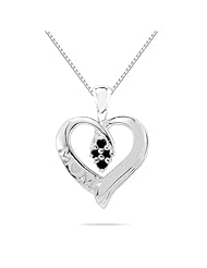Black Diamond Mom Pendant in 10K White Gold